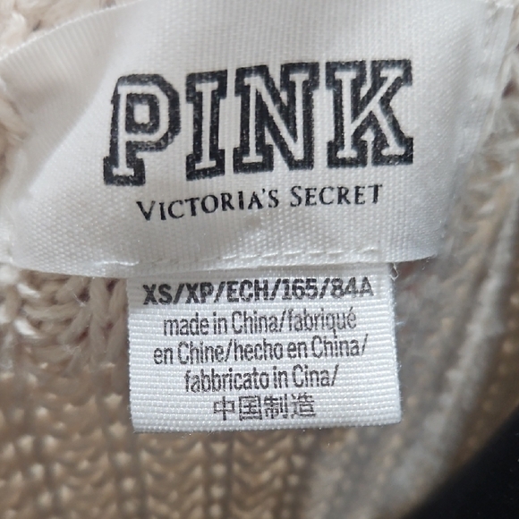 PINK Victoria's Secret Beige V-Neck Sweater size XS - Picture 2 of 4